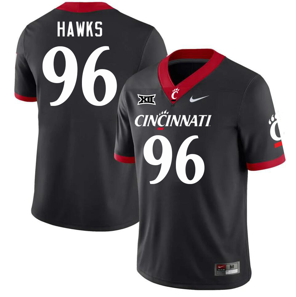 Cincinnati Bearcats #96 Nathan Hawks College Football Jerseys Stitched-Black